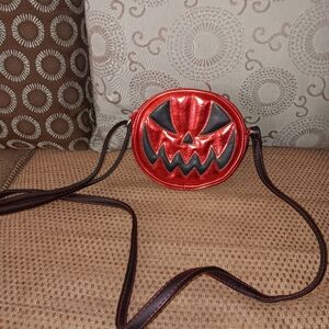 Pumpkin Kult Red Metallic Crossbody Bag